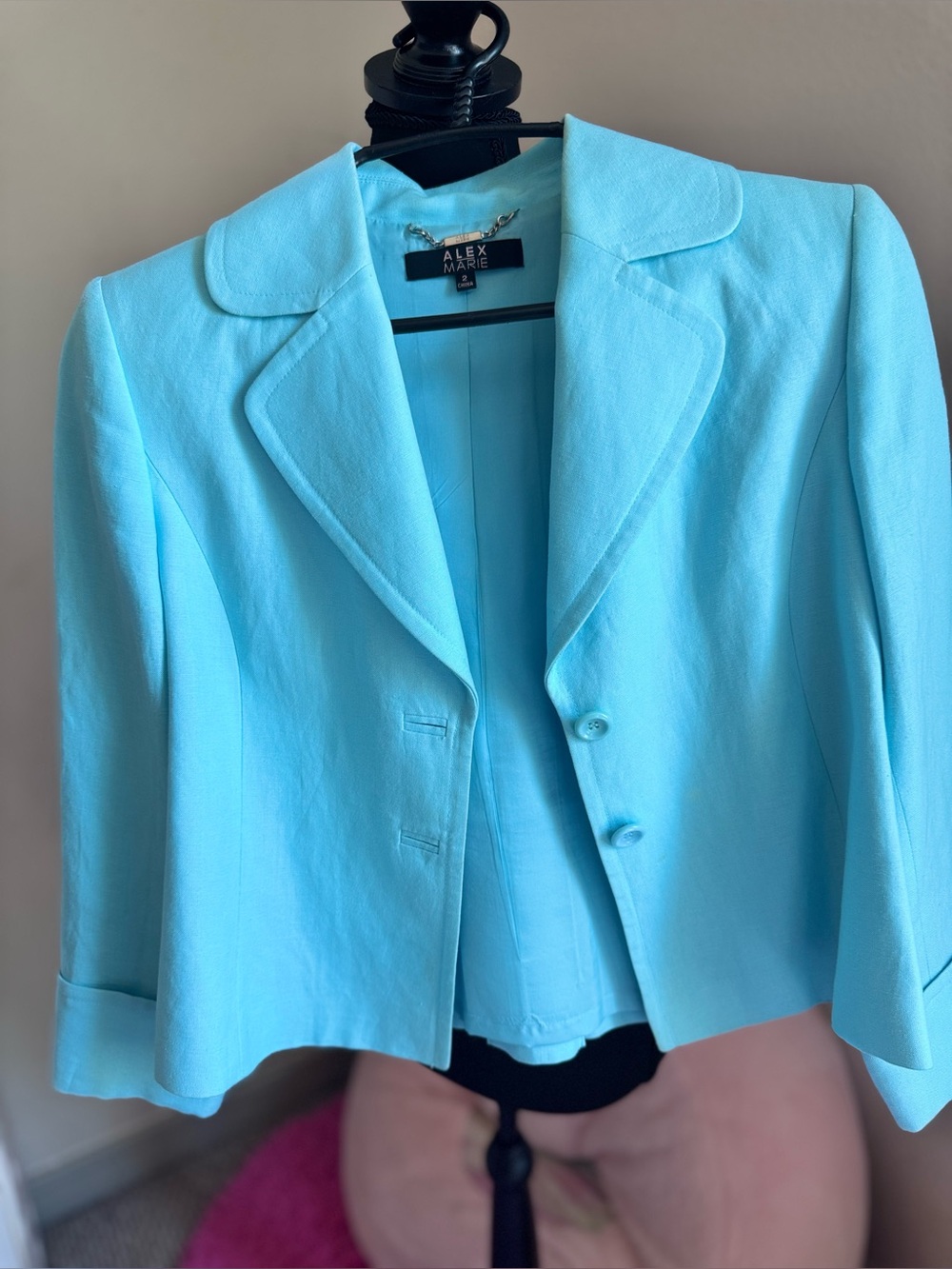 Alex Marie Light Blue Linen Blazer